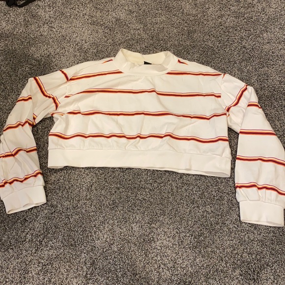 striped wild fable mock neck sweatshirt